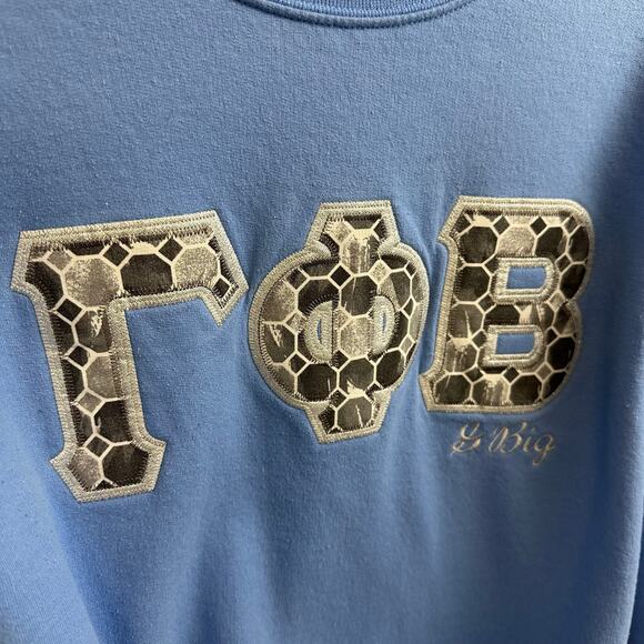 Gamma Phi Beta G Big Sorority Blue Crewneck Sweatshirt Greek Embroidered Small - Picture 3 of 7